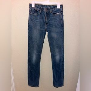 Washed out blue jeans